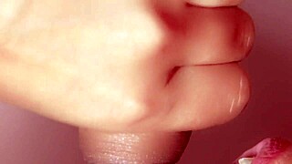 Russian college blonde Nastya slurps monster cock to cum gulp