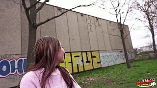 german scout picks up half asian latina allison sweet saggy tits hard fuck