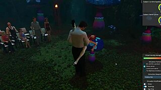 caroline's wonderland fantasy finale unleashes group strapon play with big cocks outdoor redhead action