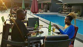 Ebony goddess meets Naija pornstar for bar kisses orgasms and titty fun maximum?