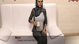 Rough Indian bed sex during intense visual novel game handjob suck