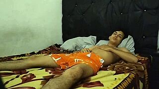 colombian latina student surprises stepbrother with best blowjob on bed skinny tits exposed