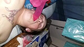 Love Making with Wife: Double Dicking Her with Dildo While She Sucks It