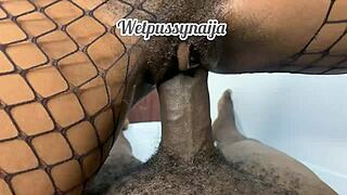 Blacked Teen WetPussyNaija Rides Huge African Cock Cowgirl Dripping Wet