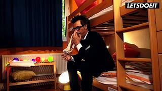 Busty Barbara Bieber Moans as Old Man Fingers and Fucks Her Wet Pussy Spooning