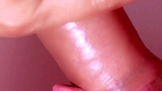 Russian college blonde Nastya slurps monster cock to cum gulp