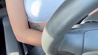 Teen Bares Pussy for Outdoor Licking and Interracial Anal in Traffic