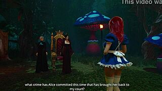 caroline's wonderland fantasy finale unleashes group strapon play with big cocks outdoor redhead action