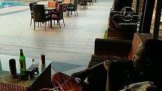 Ebony goddess meets Naija pornstar for bar kisses orgasms and titty fun maximum?