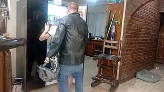 biker pins me bent over kitchen fridge heels up pounding my wet pussy homemade