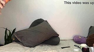 Skinny emo girl next door masturbates her tight asshole with dildo closeup