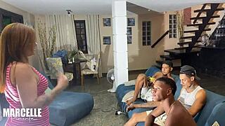 Young Hung Guys Line Up To Pound Friend's Mom's Big Ass Anally Raw