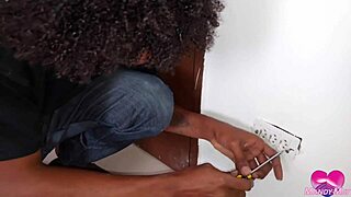 i get electric surprise when handyman rips clothes for anal creampie