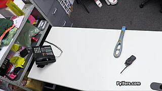 Massive cock ravages petite latina teen suspect hard in office interrogation