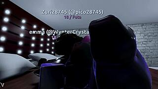 Futa fucks me hard in roblox with massive black dick and fills me with cum