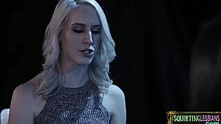 lesbian babes finger and squirt wet pussies in steamy threesome