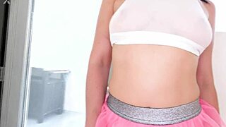 sabrina soleil's petite latina charm hides huge cock no hands swallow skills