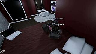 Futa fucks me hard in roblox with massive black dick and fills me with cum