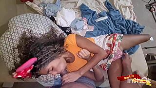 hey little stepdaughter bends over takes dad's bareback anal deep