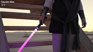 Jedi Tal-Ulah cosplay gets creampied hard by Sith lord in Star Wars fun