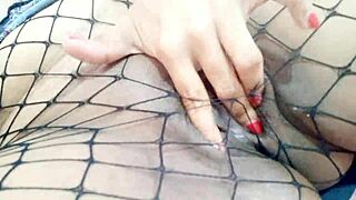 Stepmom strips naked for lover's video call 📱💦