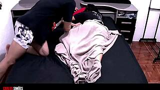 hot athletic latina couple kisses lingerie rebolando on huge cock