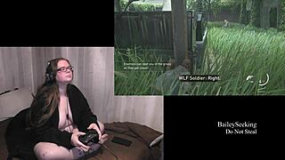 naked last of us 2 playthrough part 6 shows off her big curves casually