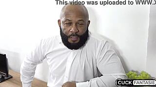 maid dominates boss and cuck husband in hot workout interracial 🔥😈