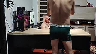 Behind scenes hardcore bareback pounding big ass squirting pussy with monster cock machine