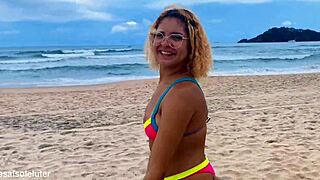 Blonde Latina Fucked Hard on White Beach!