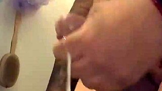 Tattooed Amateur NUTs in Steamy Shower Bath