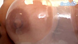 Curvy Brunette Big Tits Milf Strips Naked, Oils Up, and Toys to Orgasm on Cam
