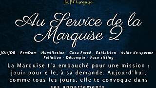 Marquise commands total humiliation in this French femdom jerk off session