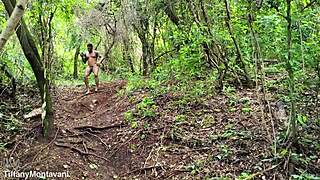 Brazilian Exhibitionist Flashes Big Ass In Forest For Monster Cock