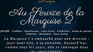 Marquise commands total humiliation in this French femdom jerk off session