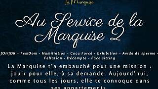 Marquise commands total humiliation in this French femdom jerk off session