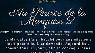 Marquise commands total humiliation in this French femdom jerk off session