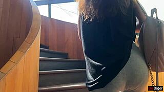 Skinny Teen Sucks Cock in Starbucks Toilet Then Cumwalks with Facial