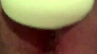 Milf bride with huge wet pussy lips and big clit orgasms hard on wedding toys