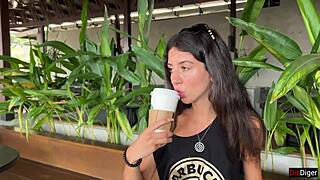 Skinny Teen Sucks Cock in Starbucks Toilet Then Cumwalks with Facial