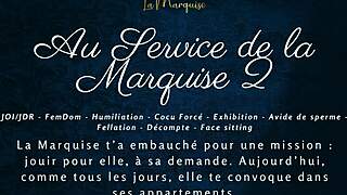 Marquise commands total humiliation in this French femdom jerk off session