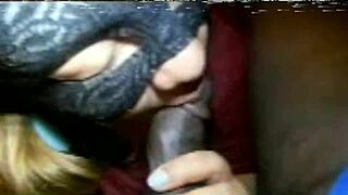 Latina milf sneaks retro blowjob deepthroat on father in law's huge black cock