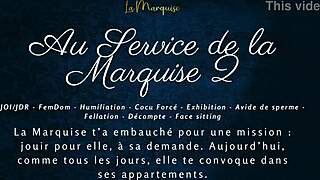 Marquise commands total humiliation in this French femdom jerk off session