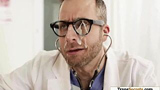 Asian trans Kasey Kei bares back with doctor patient interracial hospital sex