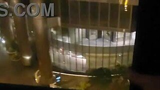 what if she fingers her clit close-up by the hotel window in public?