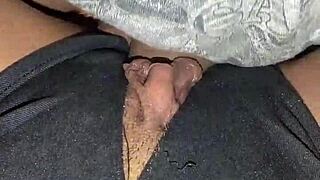 Two Cocks Stretch Her Tight Shaved Pussy Until Explosive Creampie Orgasms