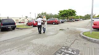 Blonde Soccer Mom Sucks Massive Black Cock Outside in Public Cheating Blowjob!