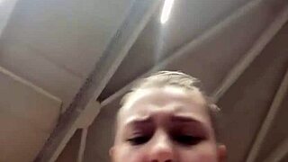 wanna see this fat blonde teen's huge natural tits clamped outdoors on webcam?