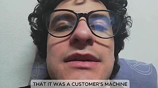 I Unload a Massive Cumshot All Over Client's Machine During Repair Fail!