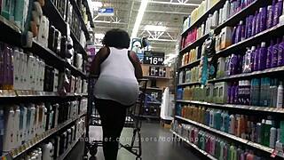 candid ebony bbw shakes basketball big ass and natural tits
